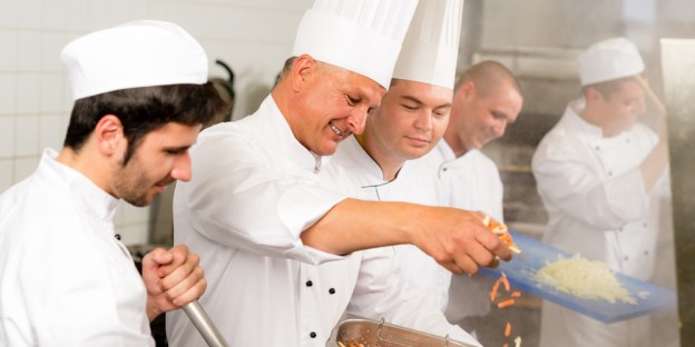 team work in cruise ship kitchens